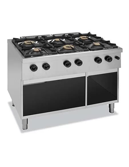 Fogão a gás com 6 queimadores, móvel – CNI - Carlos Nunes e Irmãos - Comércio de Frio Industrial