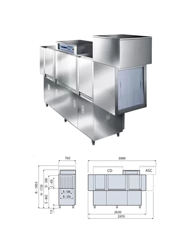 Máquina de lavar túnel com condensador de vapores – Tunnel Washing Machines – CNI - Carlos Nunes e Irmãos - Comércio de Frio Industrial