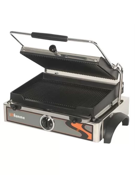 Grelhador de contacto liso com tampa canelada - 0114.017.15