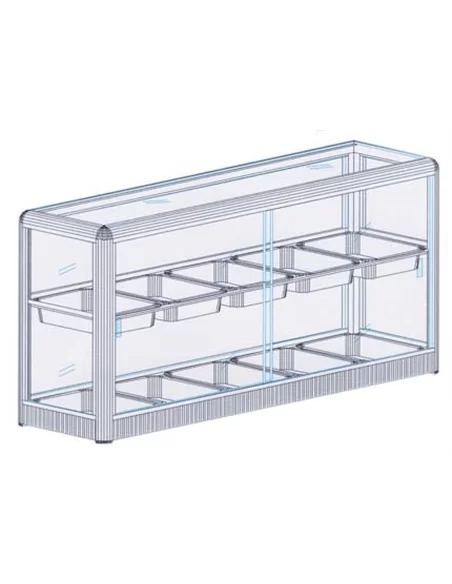 Vitrine neutra expositora para balcão com fundo espelhado, 1 - 0119.024.03