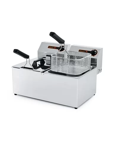 Fritadeira elétrica 8+8 l, bancada, 13 + 13 kg/hh – Fritadeiras – CNI - Carlos Nunes e Irmãos - Comércio de Frio Industrial