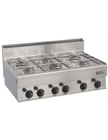 Fogão a gás com 6 queimadores, bancada – CNI - Carlos Nunes e Irmãos - Comércio de Frio Industrial