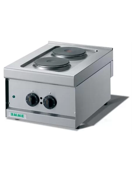 Fogão eléctrico com 2 placas redondas Ø180 mm, bancada – CNI - Carlos Nunes e Irmãos - Comércio de Frio Industrial