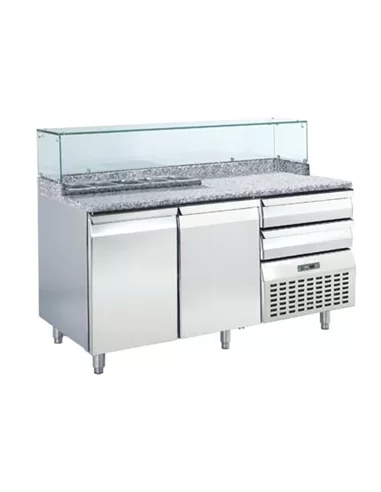 Bancada de pizza de duas portas com kit refrigerado incorpor - 0413.024.23