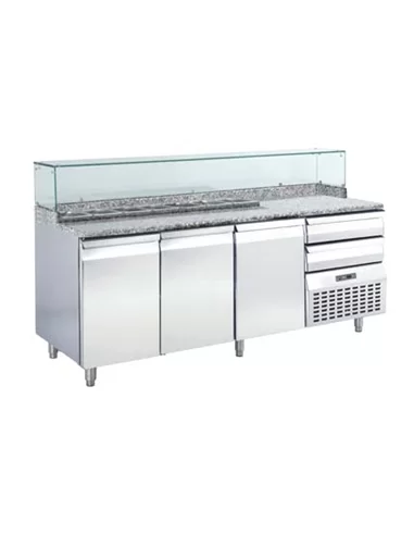 Bancada de pizza de três portas com kit refrigerado incorpor - 0413.024.24