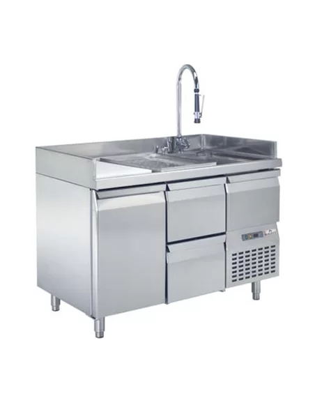 Bancada de preparação de uma porta e duas gavetas - 0413.024.38