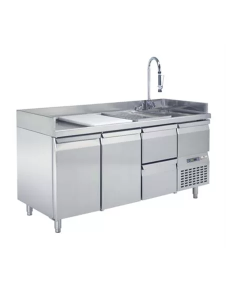 Bancada de preparação de duas portas e duas gavetas - 0413.024.40
