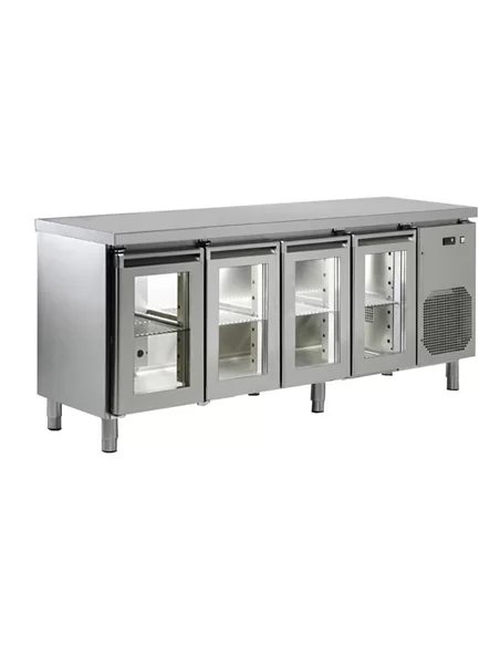 Bancada plus 600 refrigerada ventilada c/grupo (4P vidro) - 0413.016.07