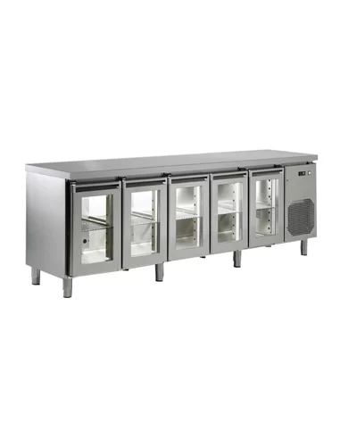 Bancada plus 600 refrigerada ventilada c/grupo (5P vidro) - 0413.016.08