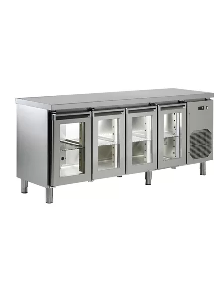 Bancada plus 700 refrigerada ventilada c/grupo (4P vidro) - 0413.016.15