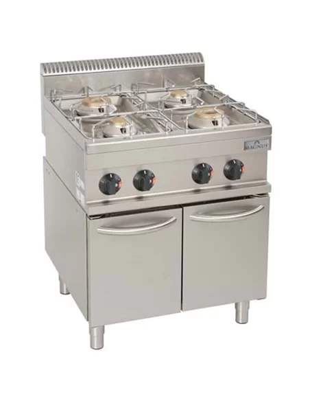 Fogão a gás com 4 queimadores, móvel com portas – CNI - Carlos Nunes e Irmãos - Comércio de Frio Industrial