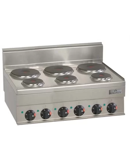 Fogão eléctrico com 6 placas redondas 3x Ø150mm + 3x Ø220mm – CNI - Carlos Nunes e Irmãos - Comércio de Frio Industrial