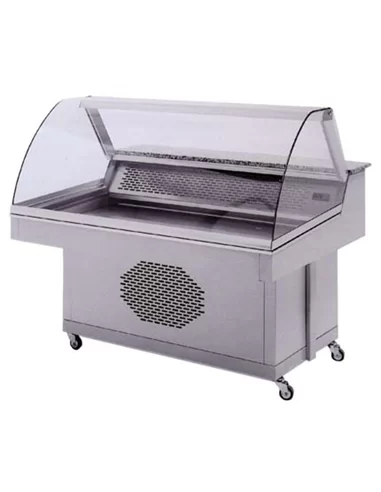 Vitrine refrigerada para peixe com rodas – Vitrines Refrigeradas – CNI - Carlos Nunes e Irmãos - Comércio de Frio Industrial
