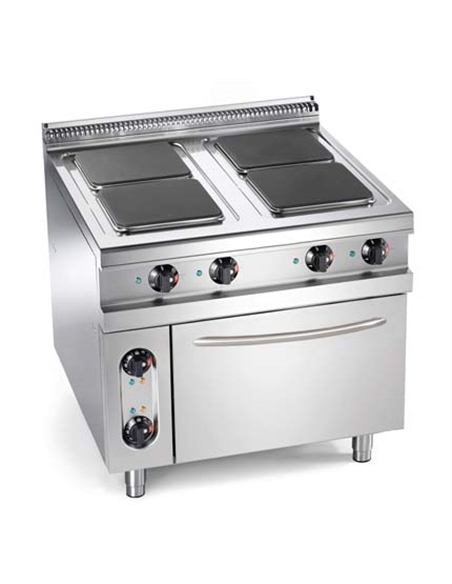 Fogão eléctrico com 6 placas quadradas + forno eléctrico - 0213.024.16