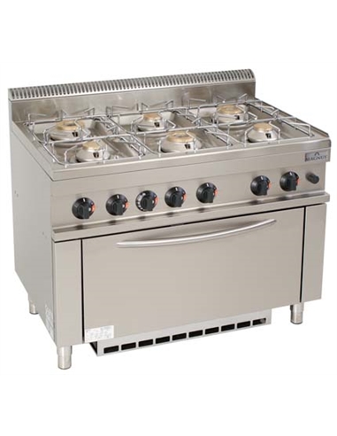 Fogão a gás com 6 queimadores + forno a gás maxi - 0213.024.27