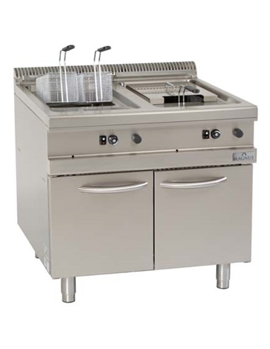 Fritadeira a gás 17+17 l, móvel – Fritadeiras – CNI - Carlos Nunes e Irmãos - Comércio de Frio Industrial